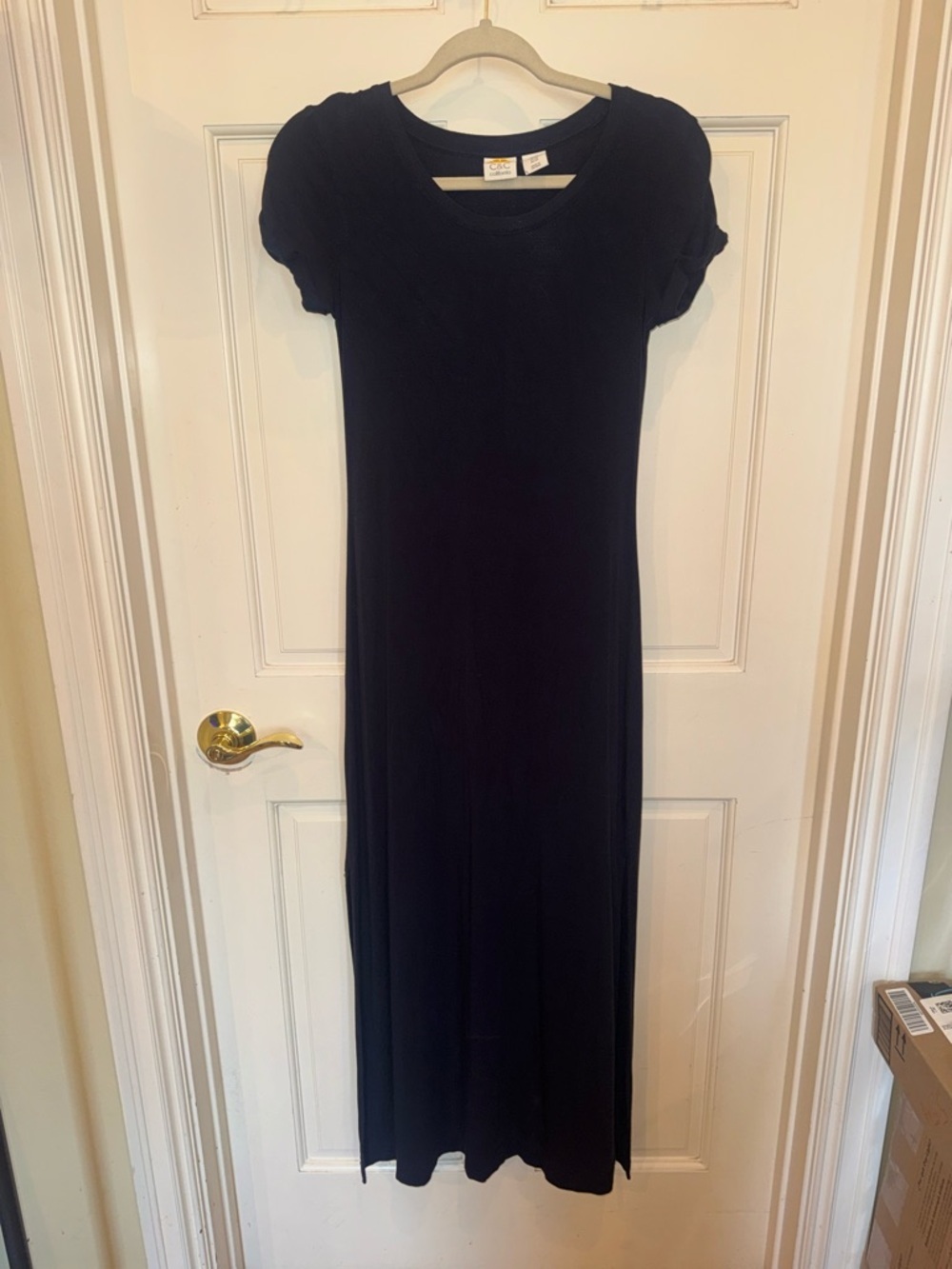 Classic navy Short-Sleeve Maxi Dress - Women's